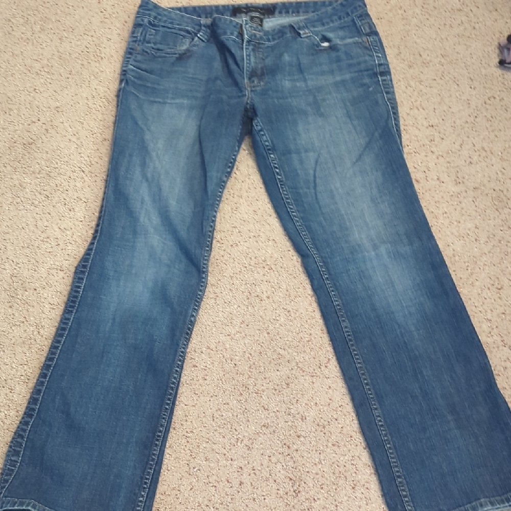 Calvin Klein Medium Wash‎ Flare Jeans Women's Size 14 Boho Retro